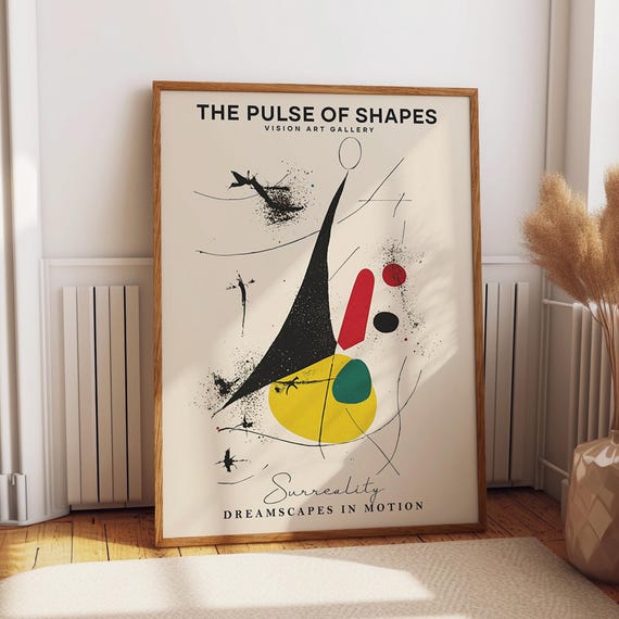 The Poetics Of Color Art Print Abstract Surrealist Exhibition Poster Mid Century Playful Geometric Wall Decor Poster Or Print