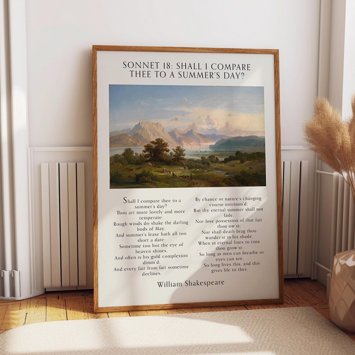 Shakespeare Sonnet 18 Summer's Day Poetry Literature Gift Art Print