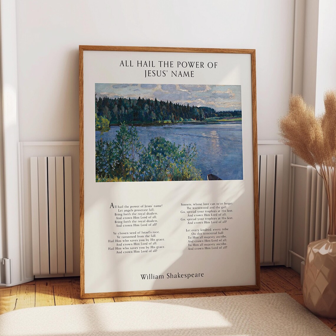 All Hail The Power Of Jesus Name Lake Hymn Landscape Wall Art