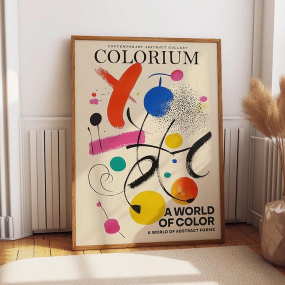 Colorful Abstract Art Print Dynamic Geometric Shapes Exhibition Poster Modern Vibrant Contemporary Wall Decor Poster Or Print