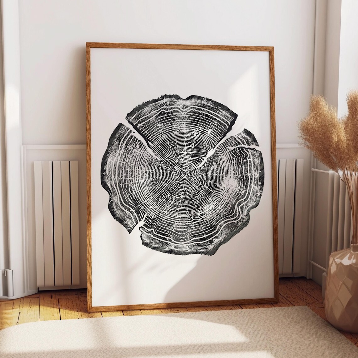 Tree Ring Vintage Black And White Poster Print