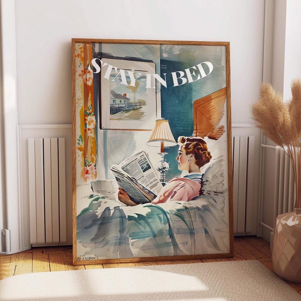 Cozy Morning Reads - Retro Woman Reading In Bed