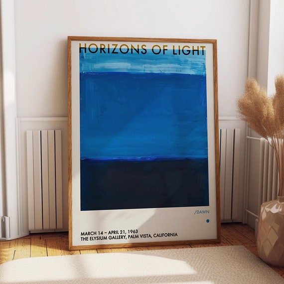 Minimalist Blue Wall Art Horizons Of Light Abstract Exhibition Art Print Blue Gradient Abstract Art Poster Poster Or Print