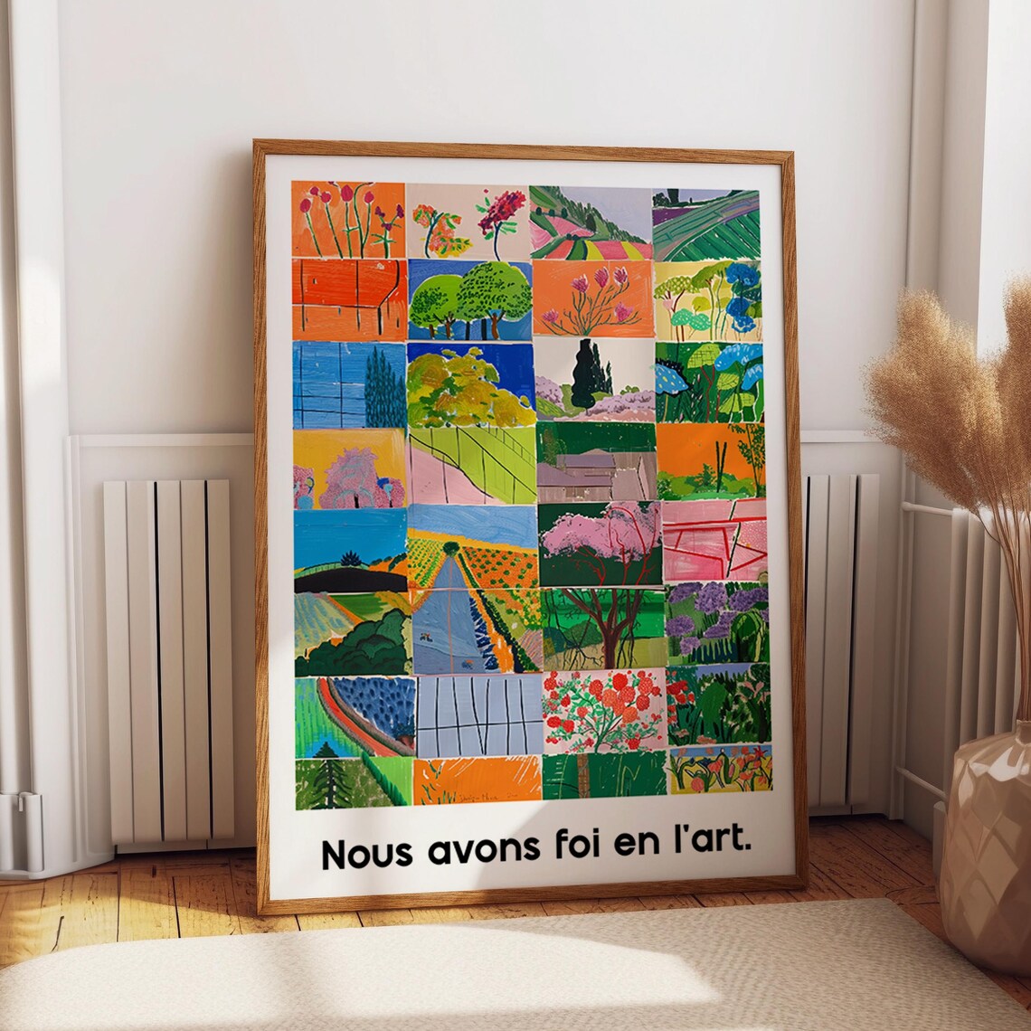 Colorful Mosaic Of Nature, French Eclectic Art Poster