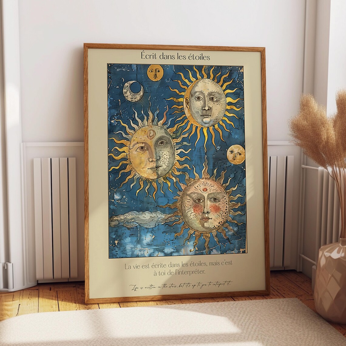 Cosmic Sun And Moon Mystical Astrology Art Print