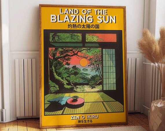Sunset Zen Garden Traditional Japanese Art Print