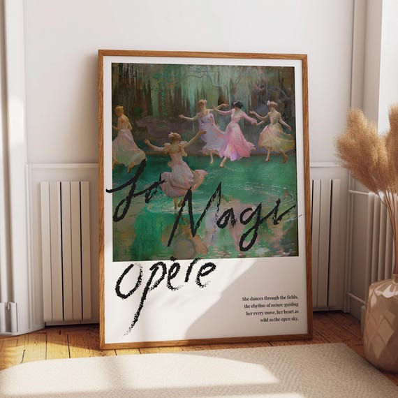 Dancing Women Wall Art Enchanted Garden Feminine Forest Artwork Ethereal Rococo Fashion Art Poster Poster Or Print