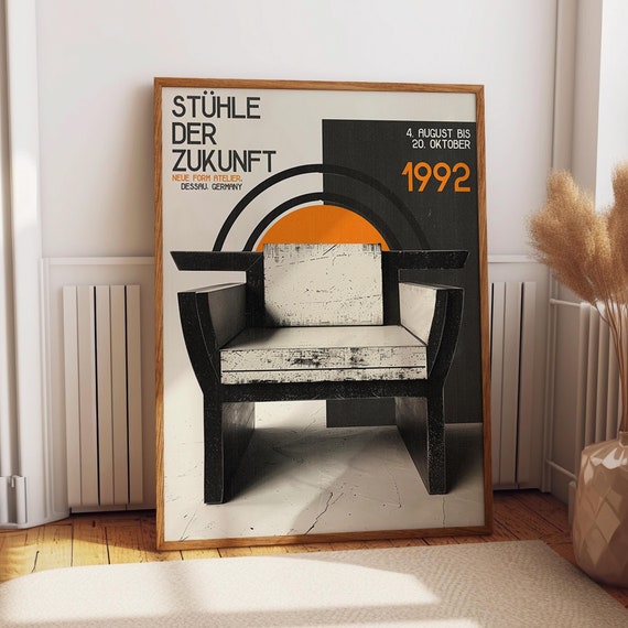 Chairs Of The Future Exhibition Poster German Designer Chair Wall Decor Avant Garde Furniture Modern Wall Art Poster Or Print