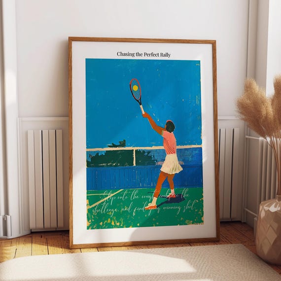 Female Tennis Player Abstract Art Print Bold Athletic Wall Decor For Sports Enthusiasts And Training Room Decor Poster Or Print