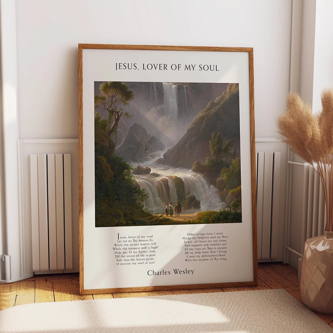 Jesus Lover of My Soul Charles Wesley Hymn Waterfall Decor Poster