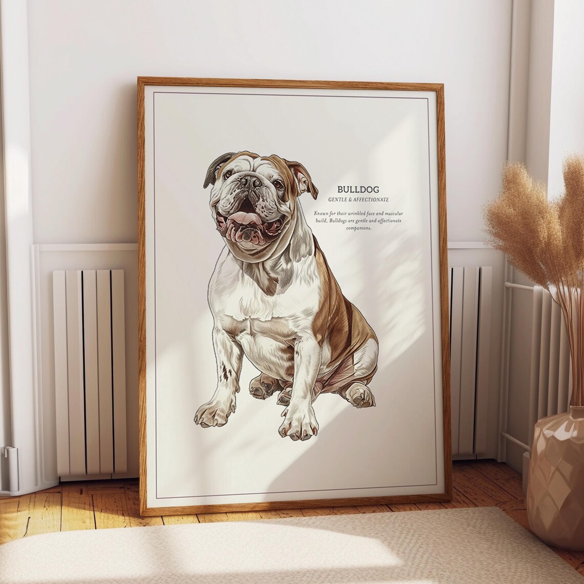 Bulldog Poster, Gentle Affectionate Canine Art