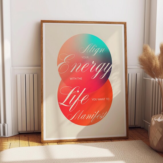 Align Your Energy Manifestation Spiritual Growth Gradient Quote Poster