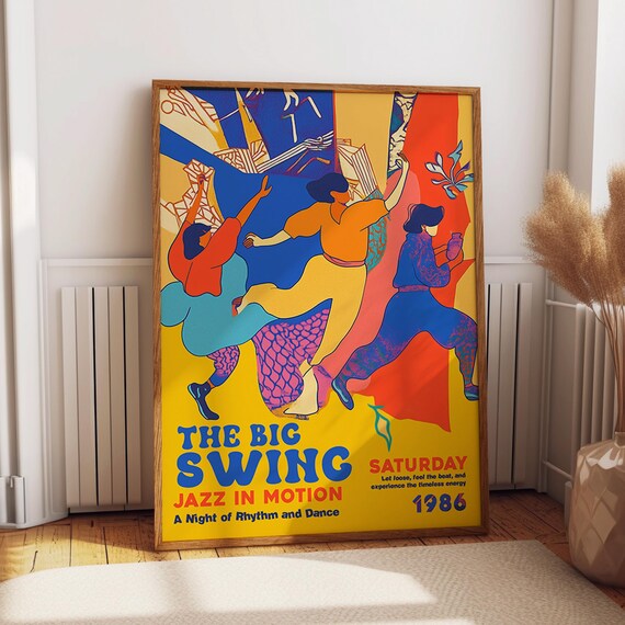 The Big Swing 1986 Jazz In Motion Dance Night Retro Art Poster