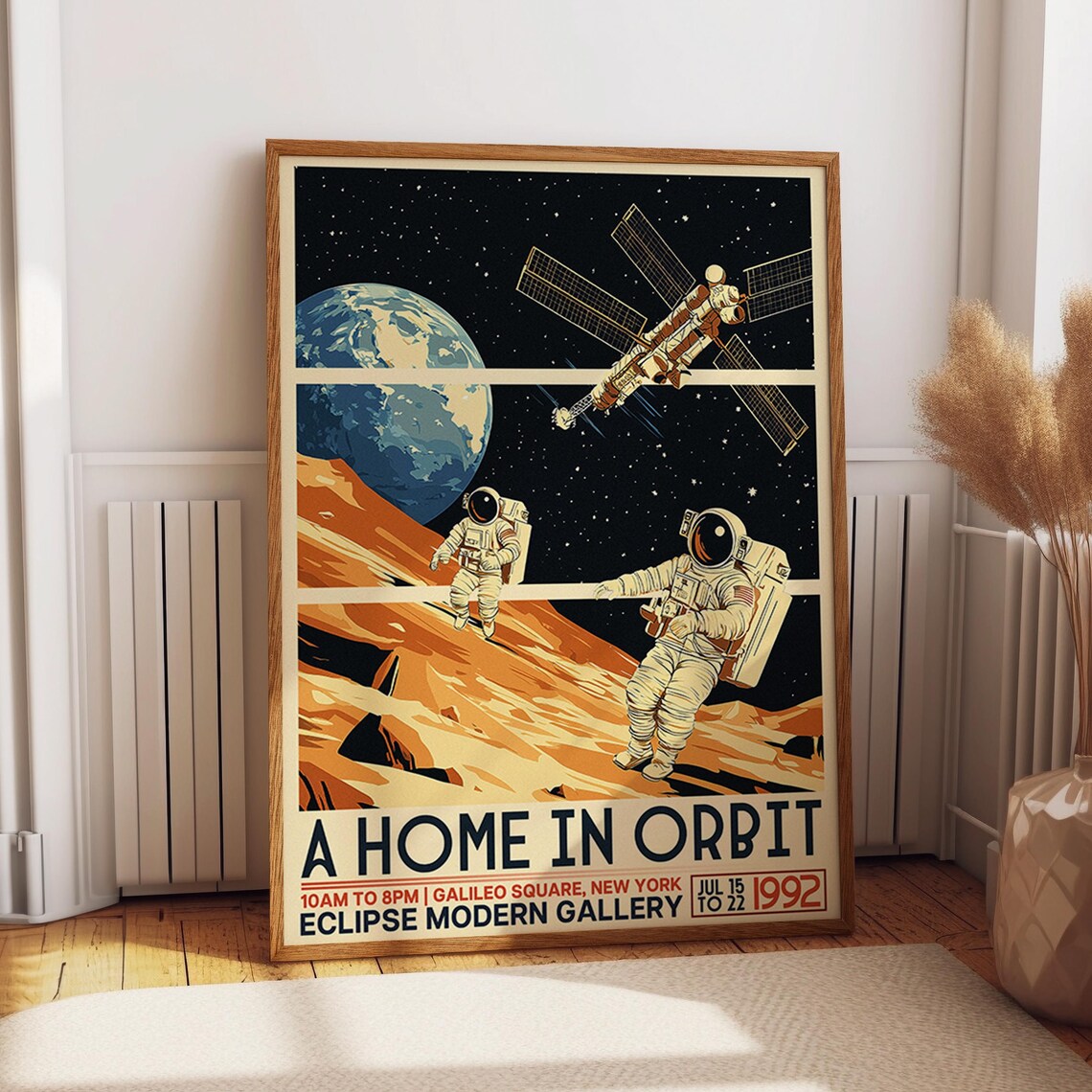 Astronauts In Space Station, Retro A Home In Orbit
