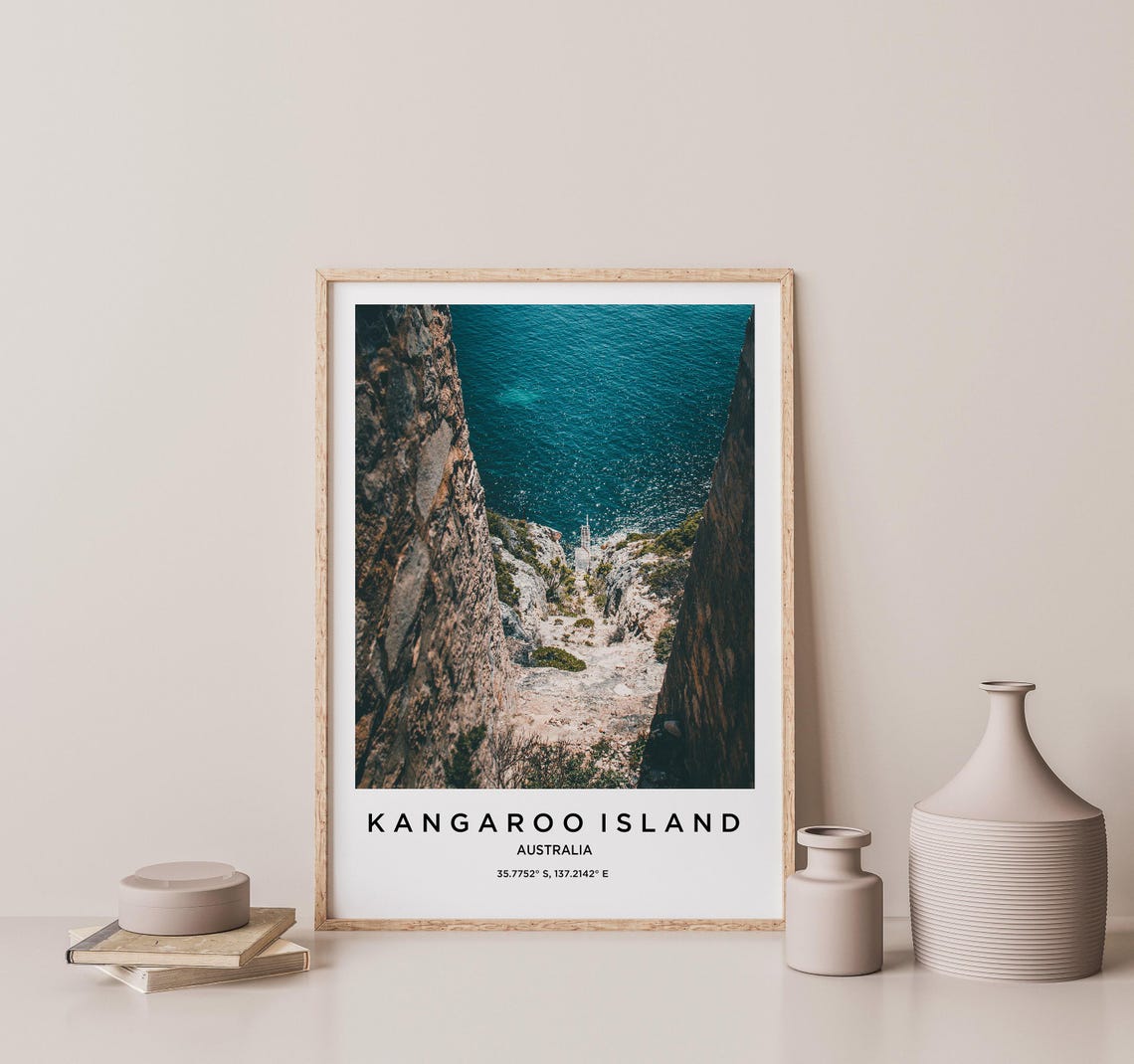 Kangaroo Island Australia Rocky Cleft Ocean View Photo Travel Poster - Image 2