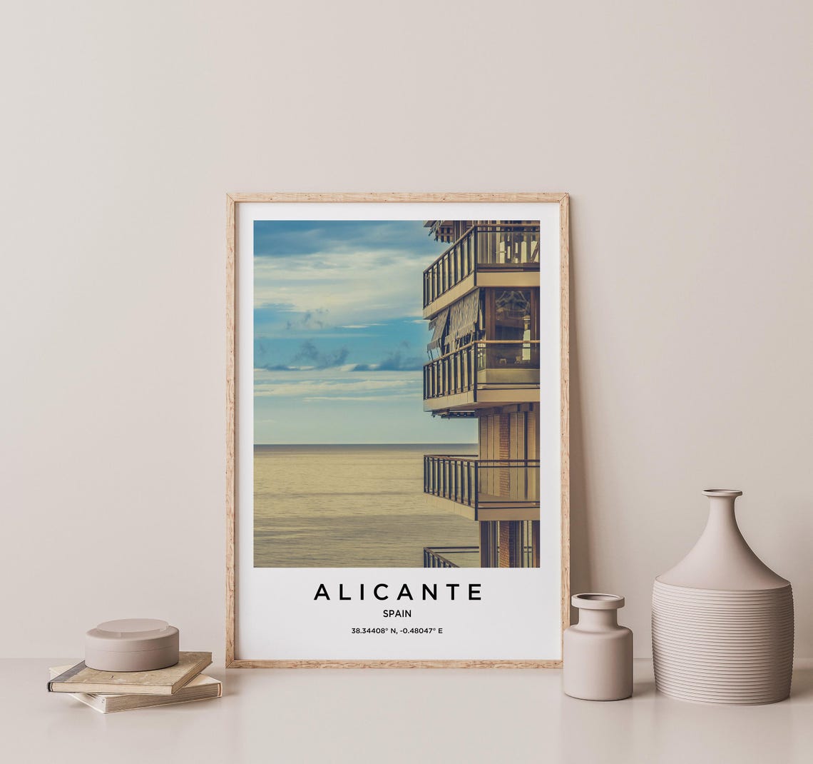Alicante Spain Balconies Overlooking the Mediterranean Sea Poster - Image 2