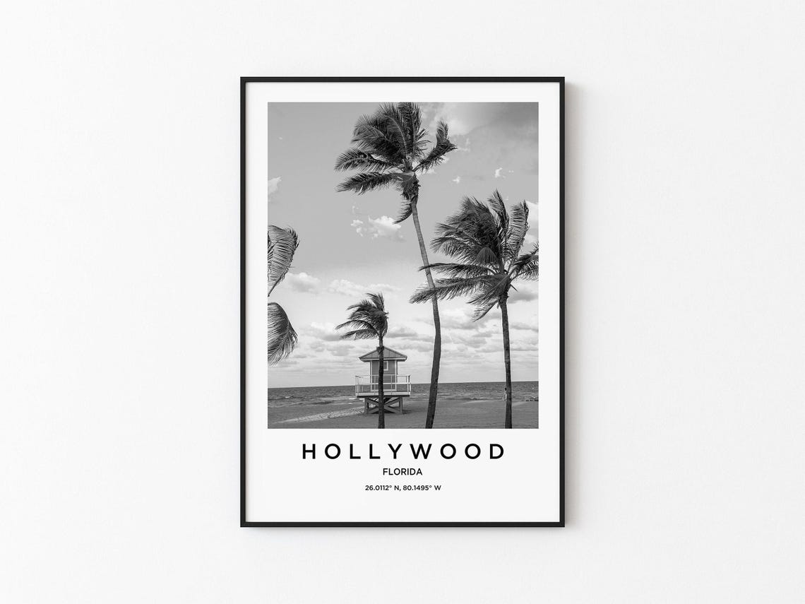 Hollywood Travel Poster, Place Name Art