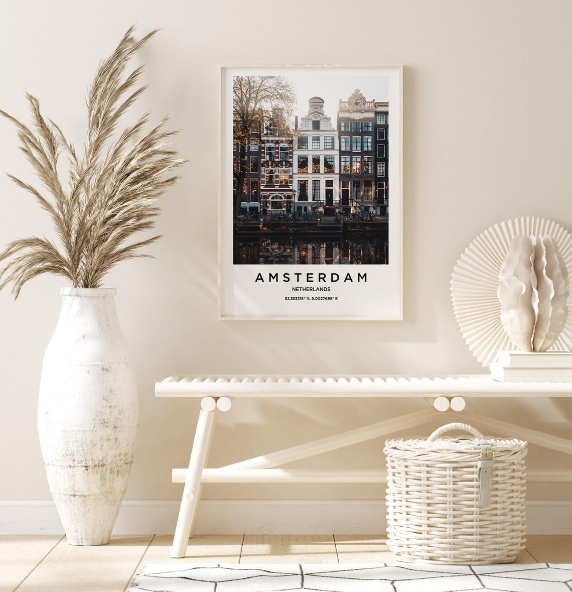Amsterdam Netherlands Canal Houses Mirrored in the Water Poster - Image 3