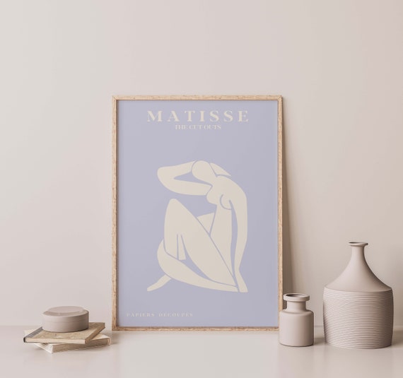 Matisse Inspired Art Modern Light Blue Cut Outs Matisse Inspired Prints Henri Matisse A5 A4 A3 A2 Gallery Wall Home Decor Cut Outs