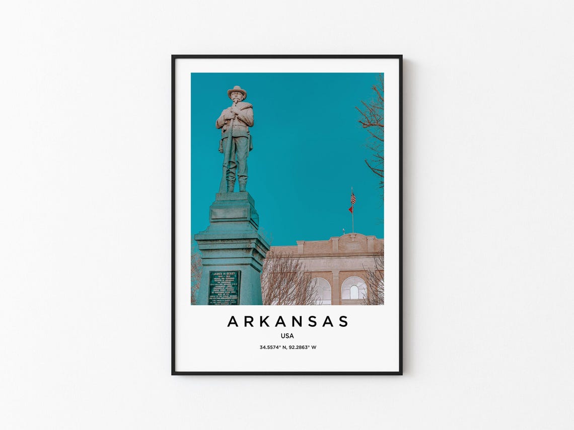Arkansas Historic Soldier Monument Statue Landmark Courthouse Poster