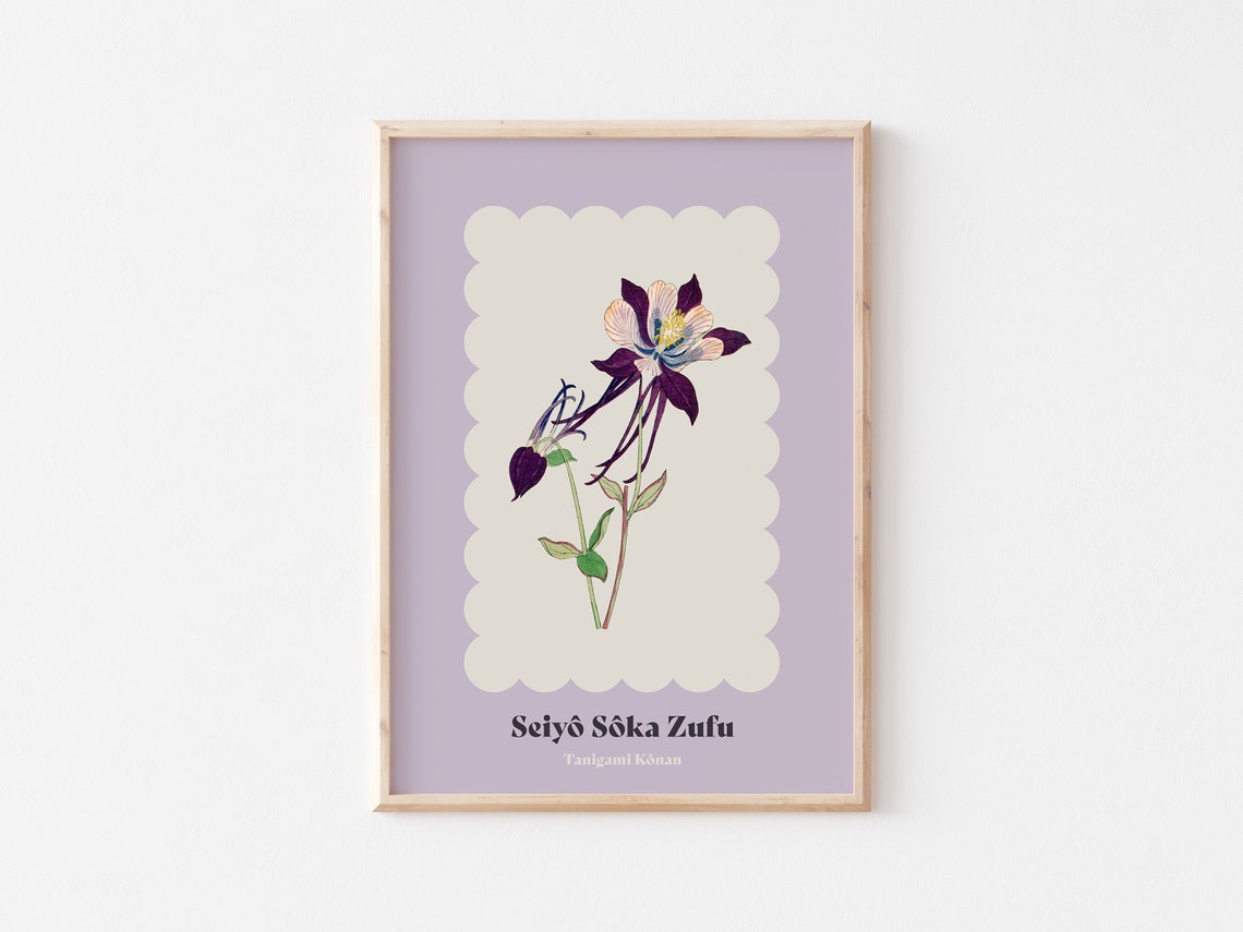 Tanigami Konan Seiyo Soka Zufu Columbine Japanese Floral Poster - Image 2