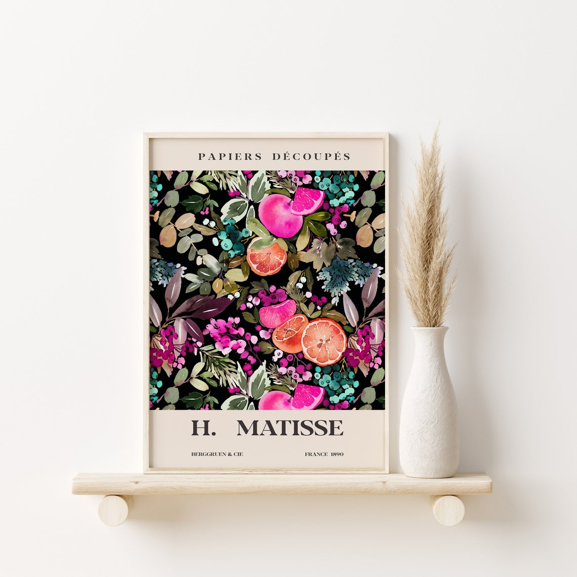 H Matisse Citrus Fruit Dark Botanical Papiers Decoupes Poster - Image 2
