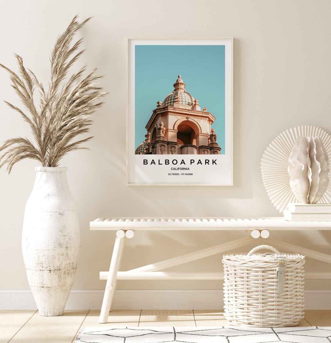 Balboa Park California Tiled Dome Bell Tower Close Up Photo Poster - Image 3
