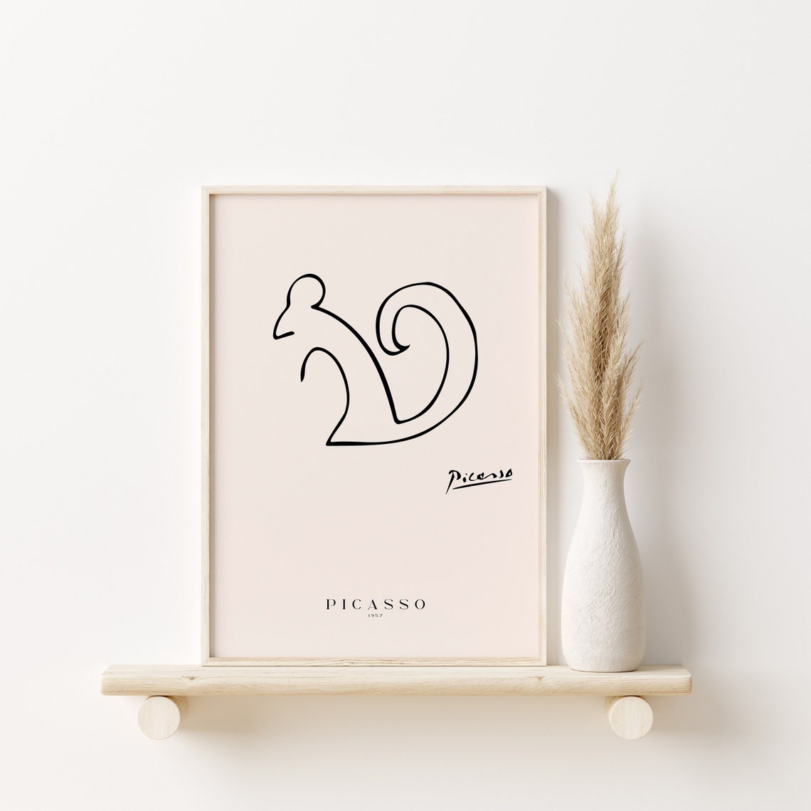 Pablo Picasso Squirrel Minimalist Line Drawing Exhibition Poster - Image 2
