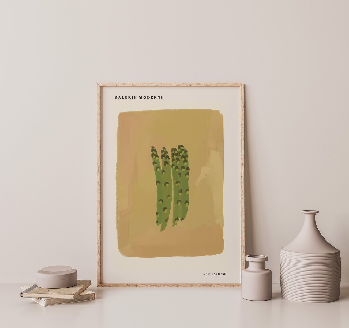 Green Asparagus Kitchen Still Life Galerie Moderne Art Poster - Image 2