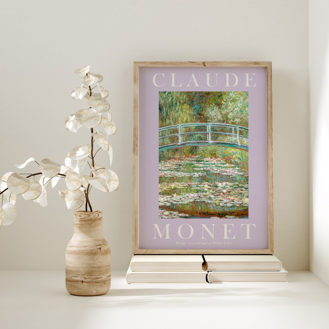 Claude Monet Bridge Over Water Lilies Pond Lavender Art Poster