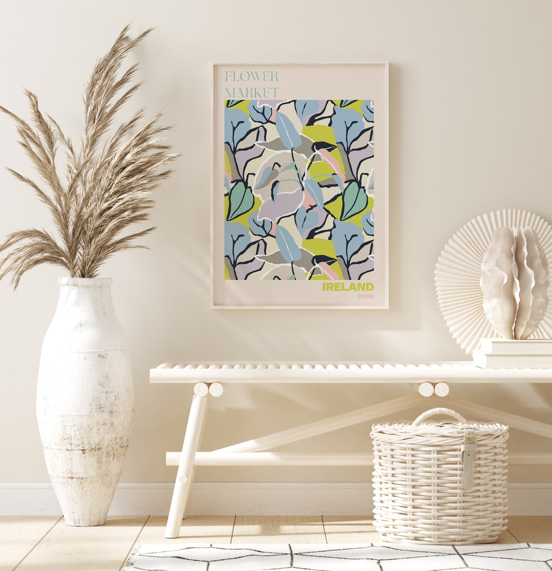 Ireland Cork Fresh Abstract Leaf Flower Market Botanical Art Poster - Image 3