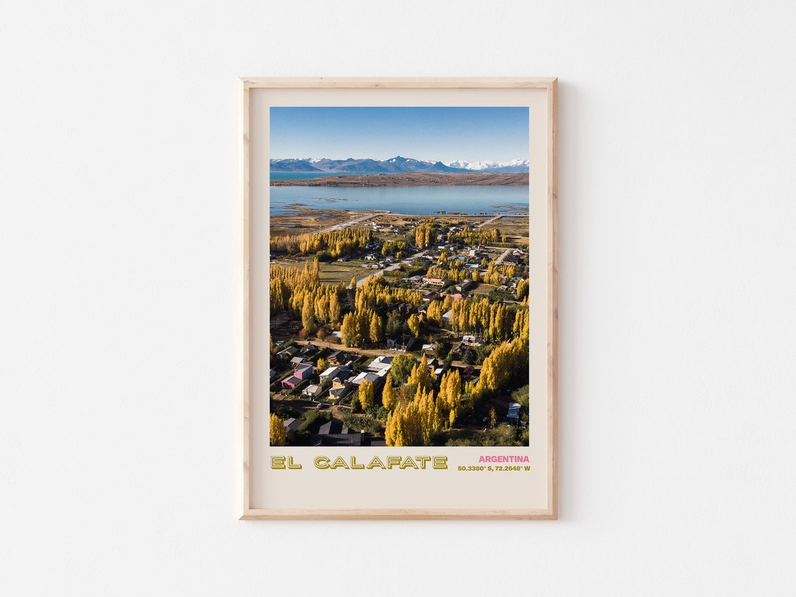 El Calafate Argentina Town Lake Golden Autumn Trees View Poster - Image 3
