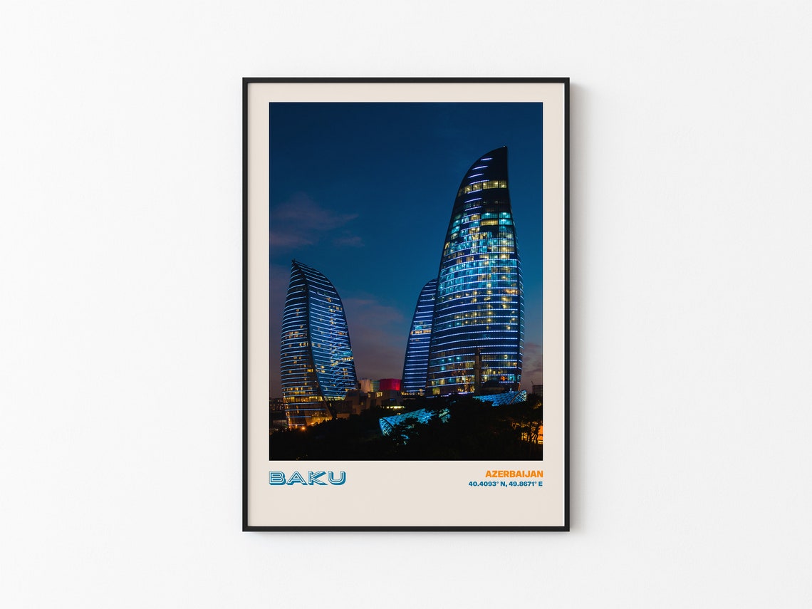 Baku Travel Poster Baku Print Baku Photo Print Baku Wall Decor Baku Travel Art Baku Azerbaijan Picture Baku 4 - Image 3