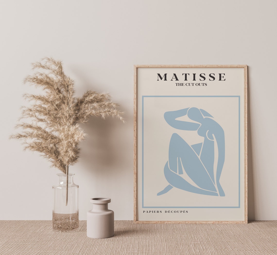 Henri Matisse Dusty Blue Seated Figure The Cut Outs Art Poster - Image 2