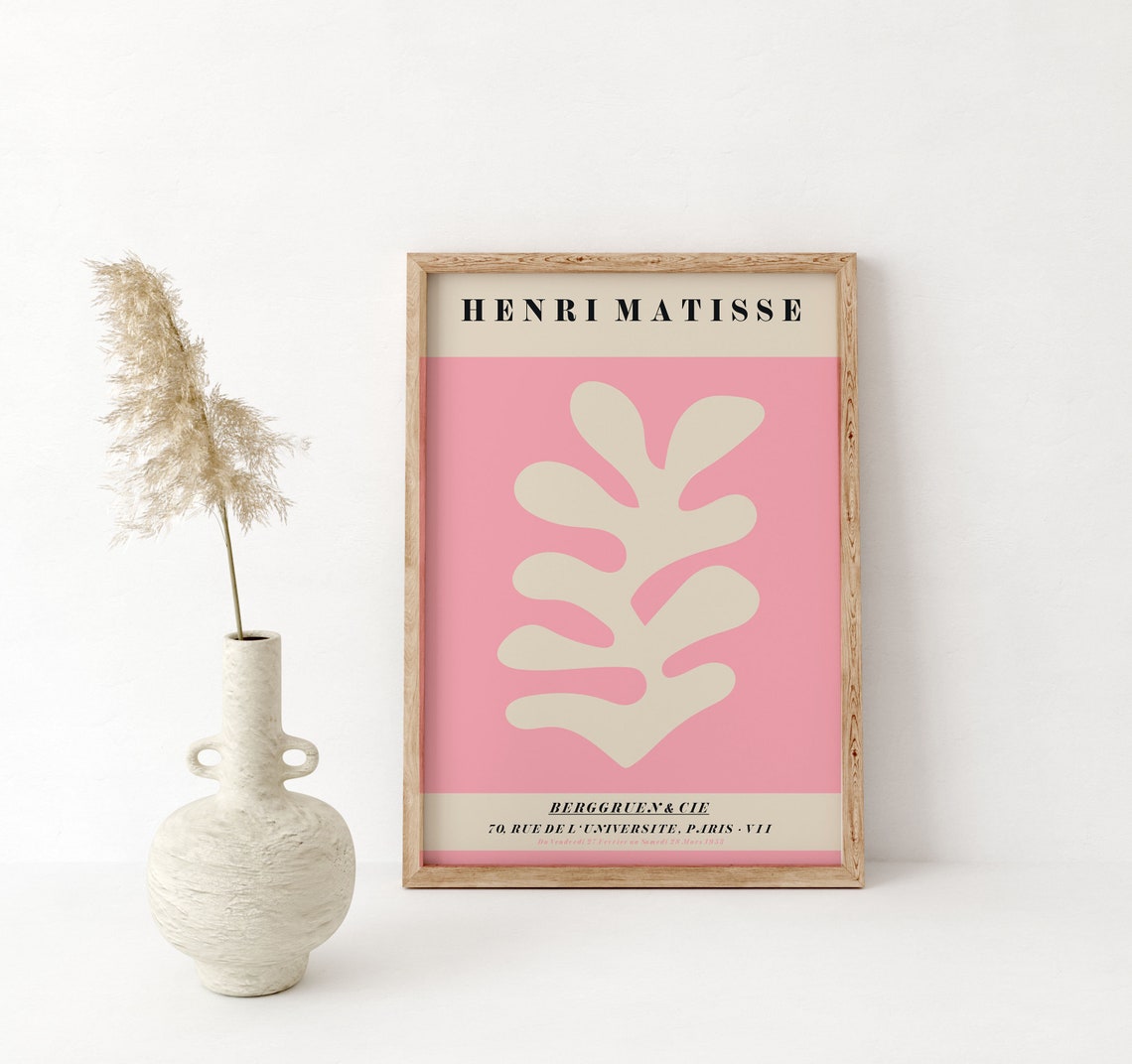 Matisse Print Pink Shape Cut Outs Print Exhibition Print Matisse Inspired Art A4 A3 A2 Home Decor Gallery Wall Cut Outs Matisse - Image 2