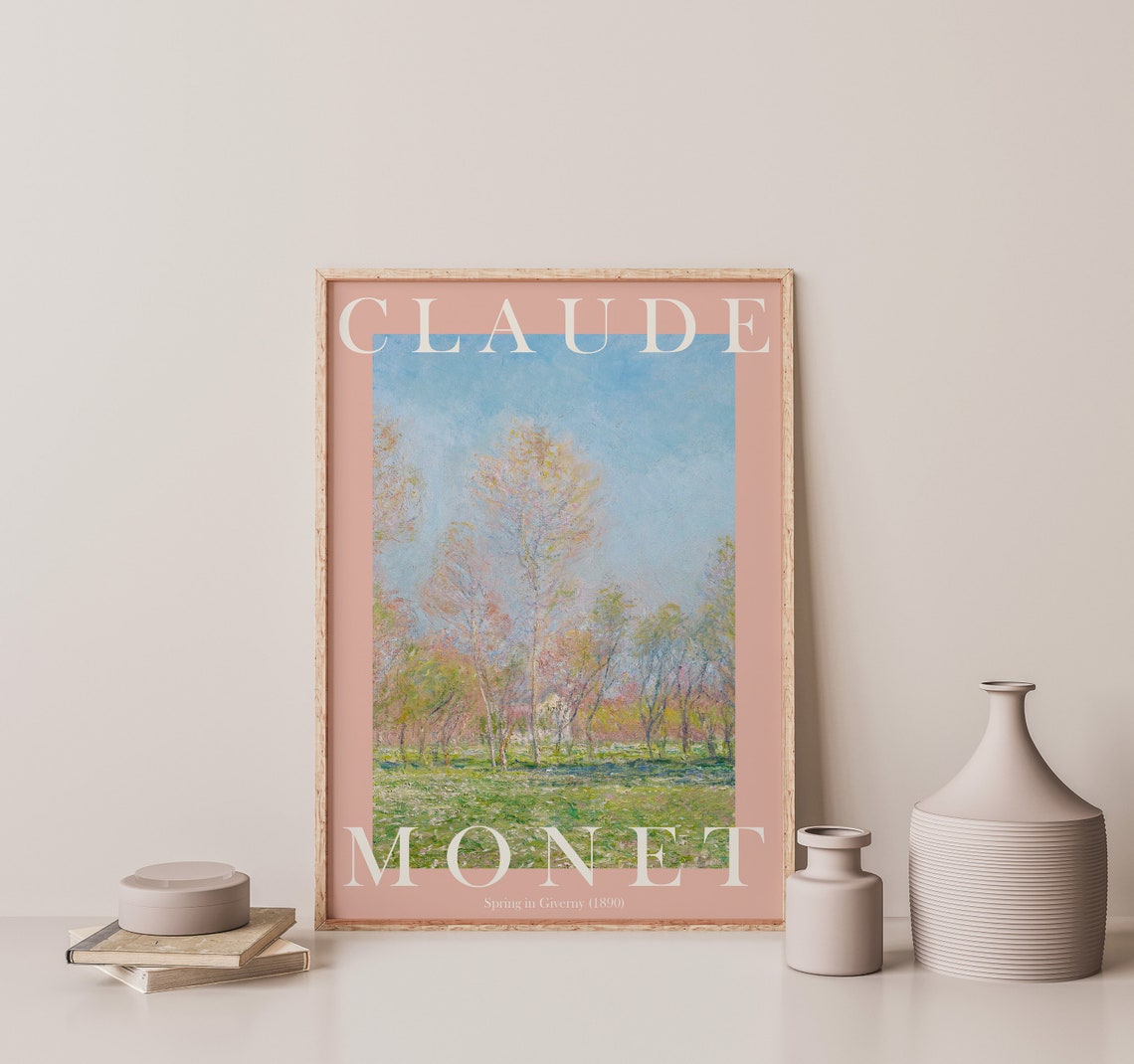 Claude Monet Spring in Giverny 1890 Budding Blossom Meadow Poster - Image 2