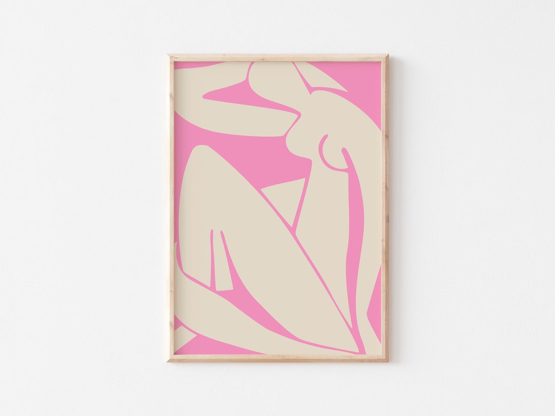 Matisse Inspired Art Modern Pink Cut Outs Matisse Inspired Prints Henri Matisse A5 A4 A3 A2 Gallery Wall Home Decor Cut Outs - Image 3