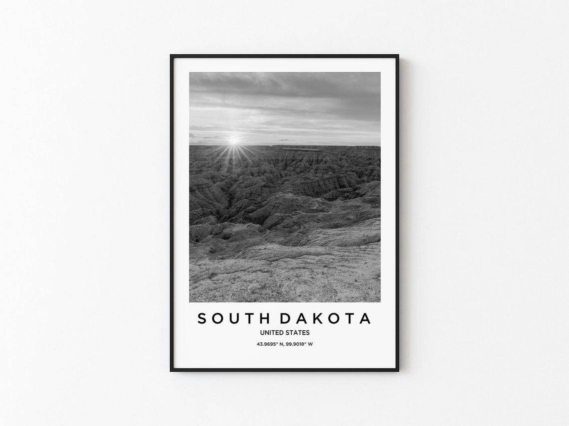 South Dakota Art South Dakota Print South Dakota Poster South Dakota Art South Dakota Photo South Dakota Map South Dakota Painting