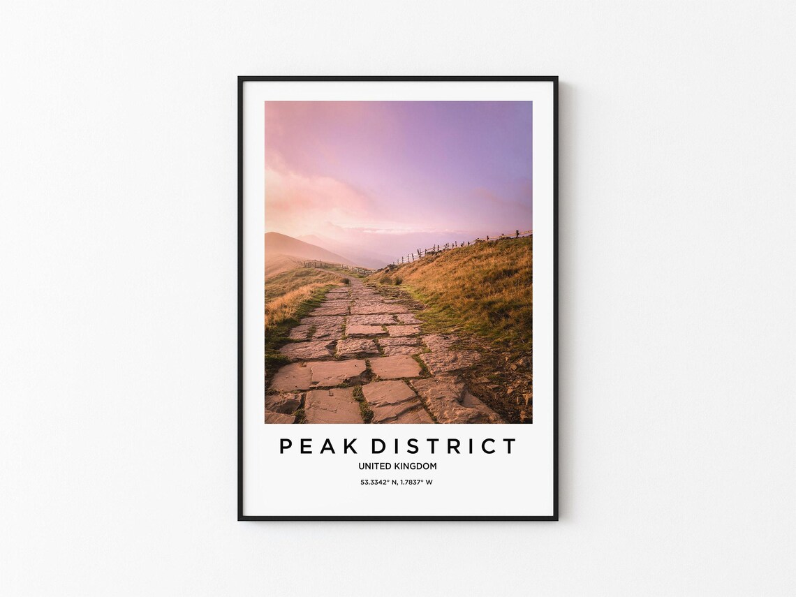 Peak District Travel Poster, Peak District Map