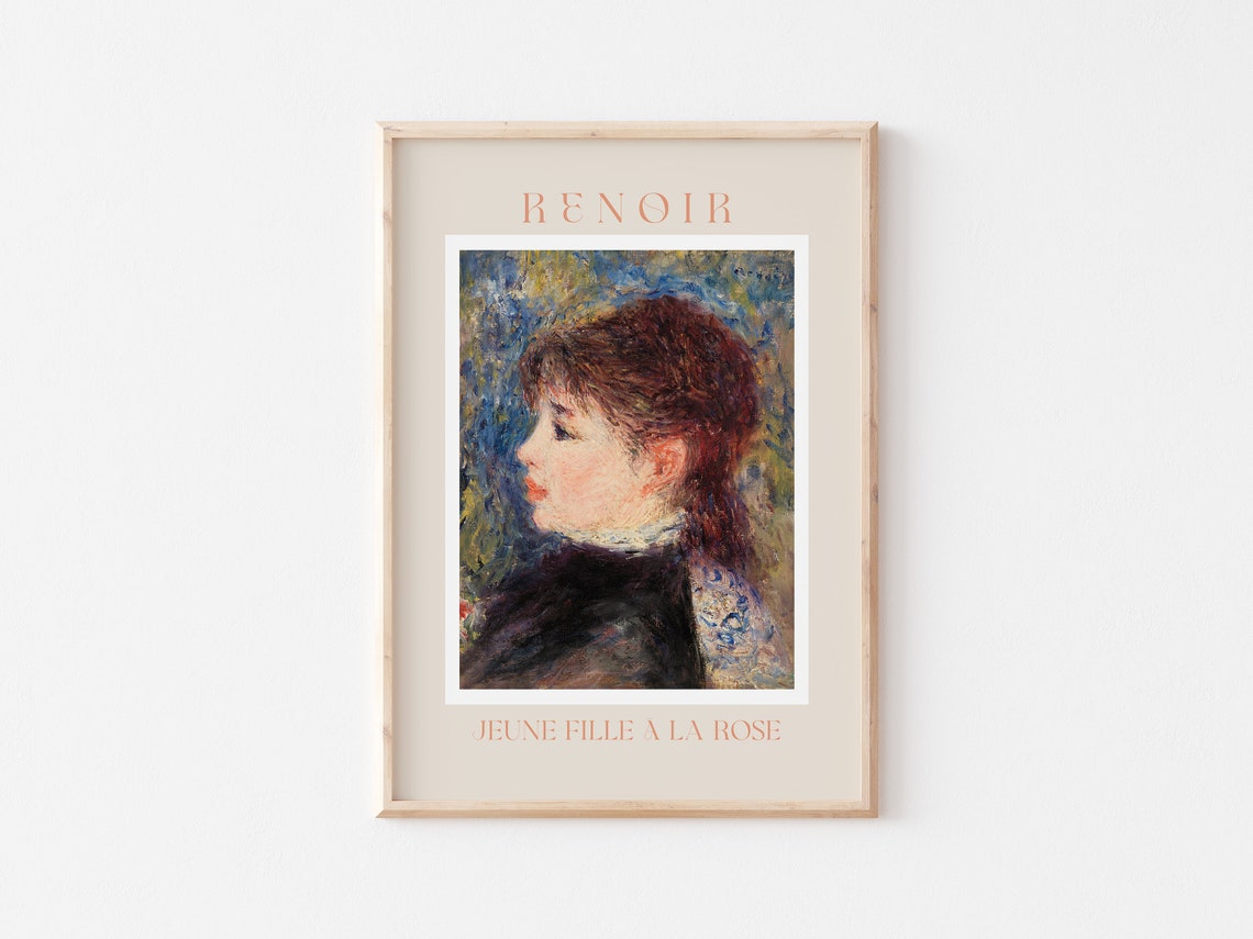 Renoir Poster August Renoir Print Renoir Wall Art Renoir Picture Renoir Monet Print Vintage Renoir Art Renoir Jeune Fille A La Rose - Image 3