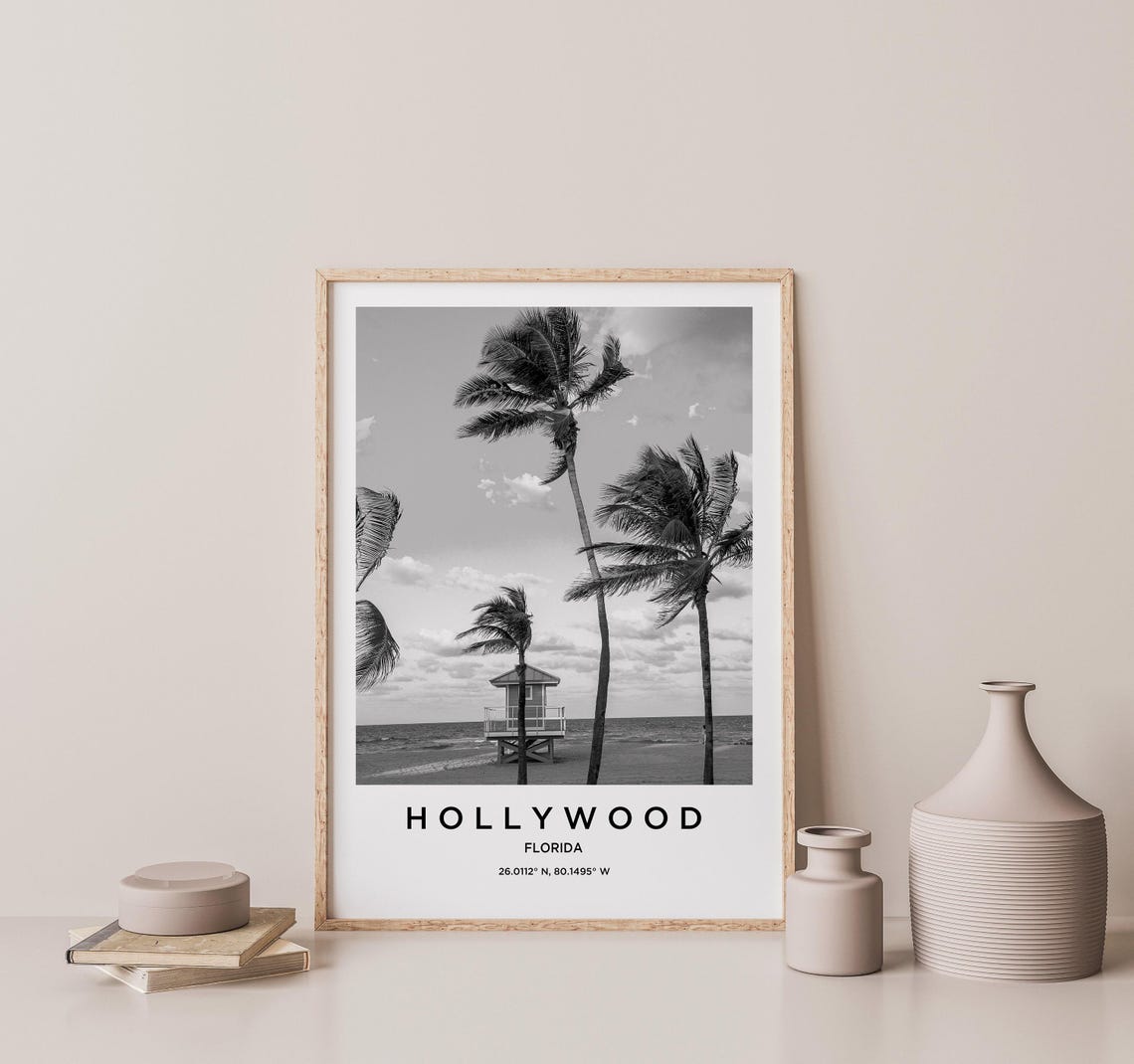 Hollywood Travel Poster, Place Name Art - Image 2