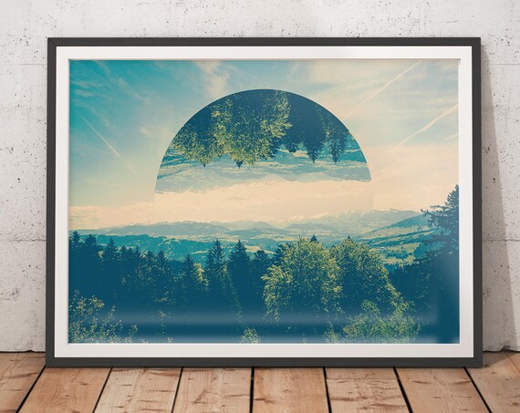 Scandinavian Print Forest Print Scandinavian Modern Geometric Decor Nordic Wall Art Geometric Poster Nordic Print Modern Art