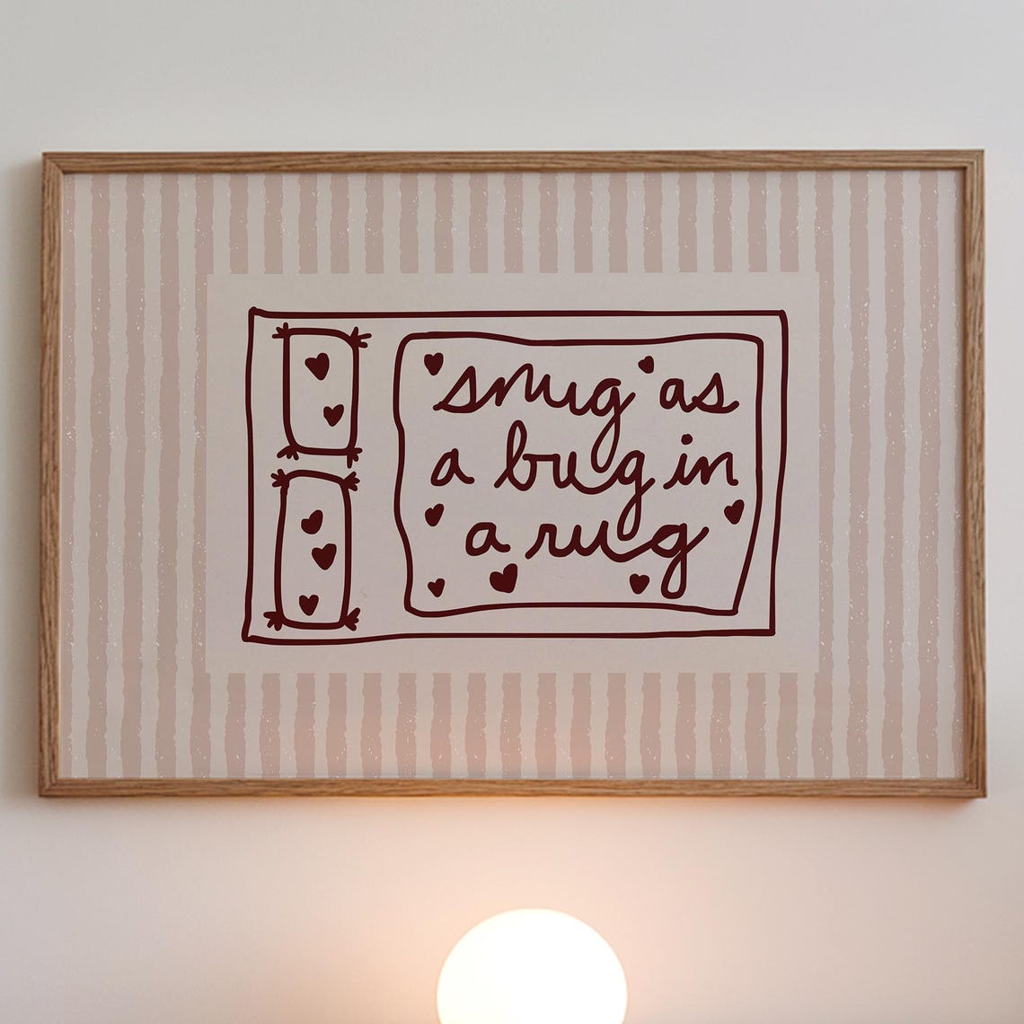 Sweet Snug As A Bug In A Rug Hand Lettered Nursery Quote Wall Art