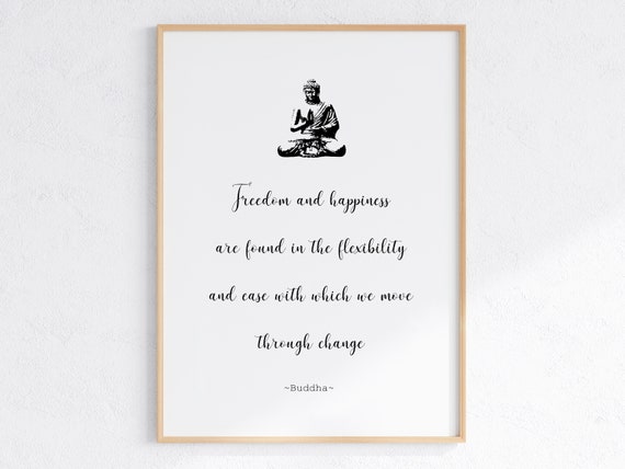 Buddha Quote About Change Inspirational Wall Art Motivational Print Encouraging Poster Zen Artwork