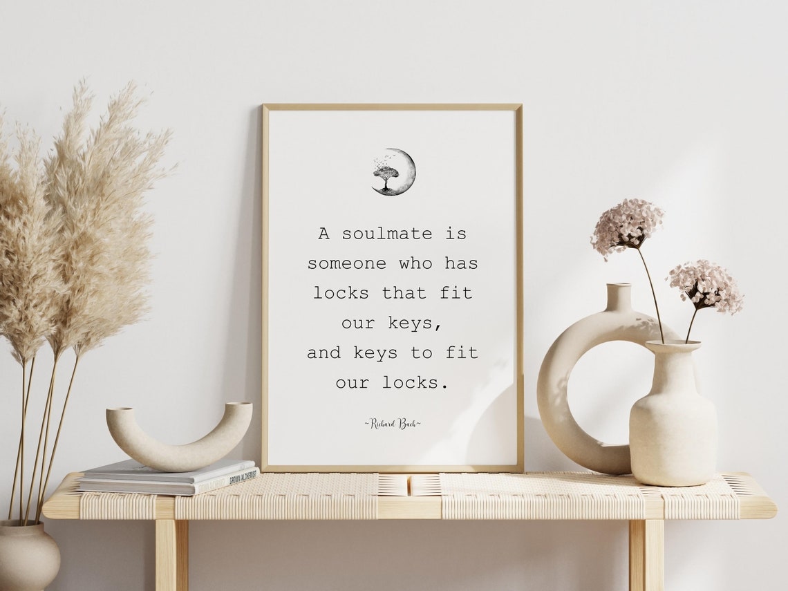 Richard Bach Soulmate Locks And Keys Love Quote Minimalist Poster - Image 3