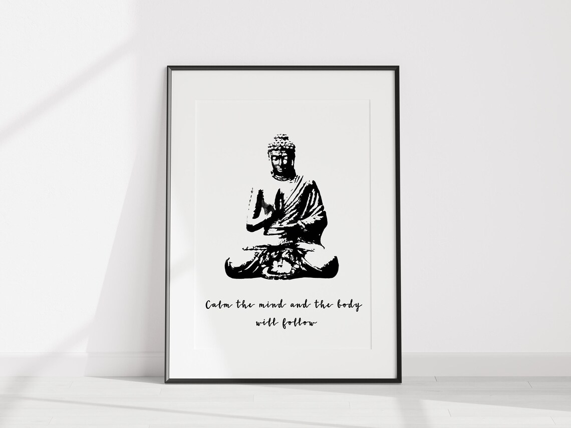 Black And White Buddha Zen Quote Art Print - Image 3