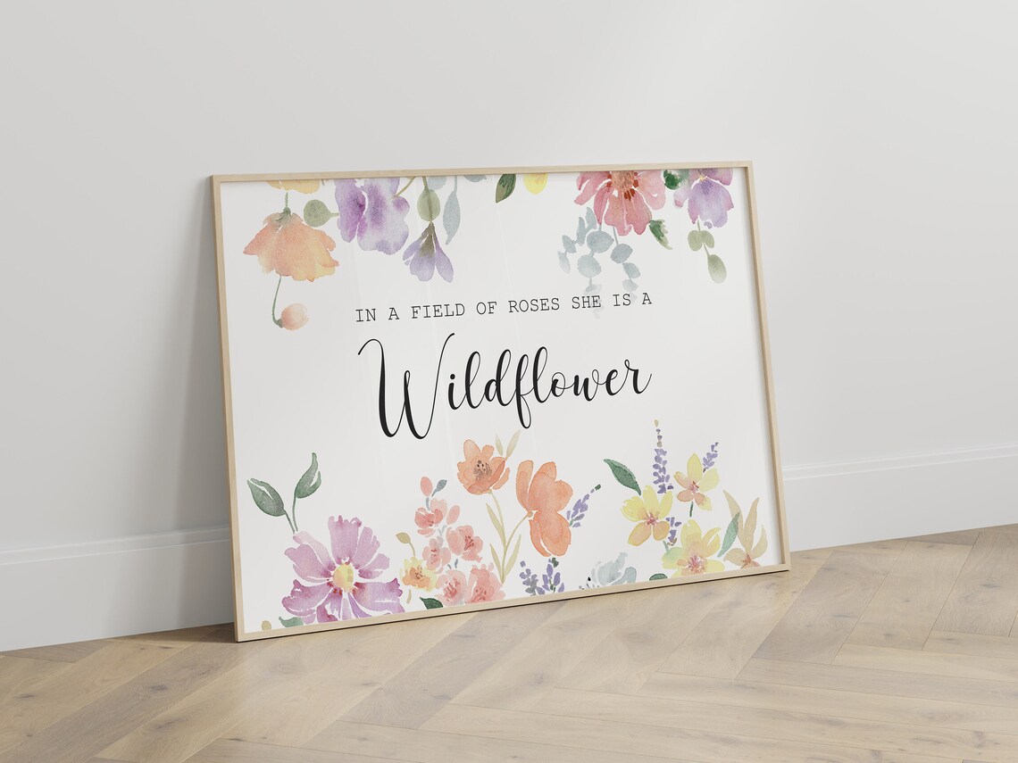 In A Field Of Roses She Is A Wildflower Floral Watercolor Wall Art - Image 2