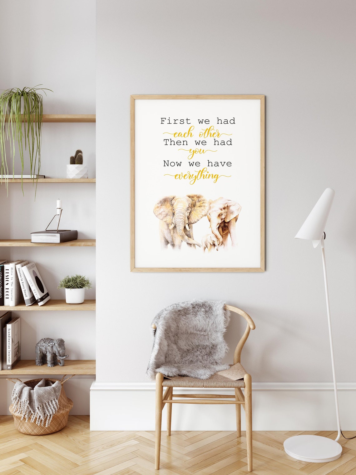 First We Had Each Other Elephant Family Love Quote Nursery Poster - Image 2