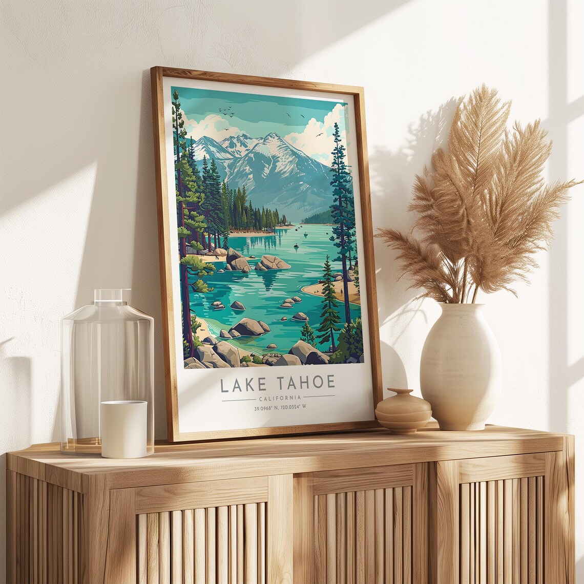 Lake Tahoe Travel Poster, California Travel Print - Image 3