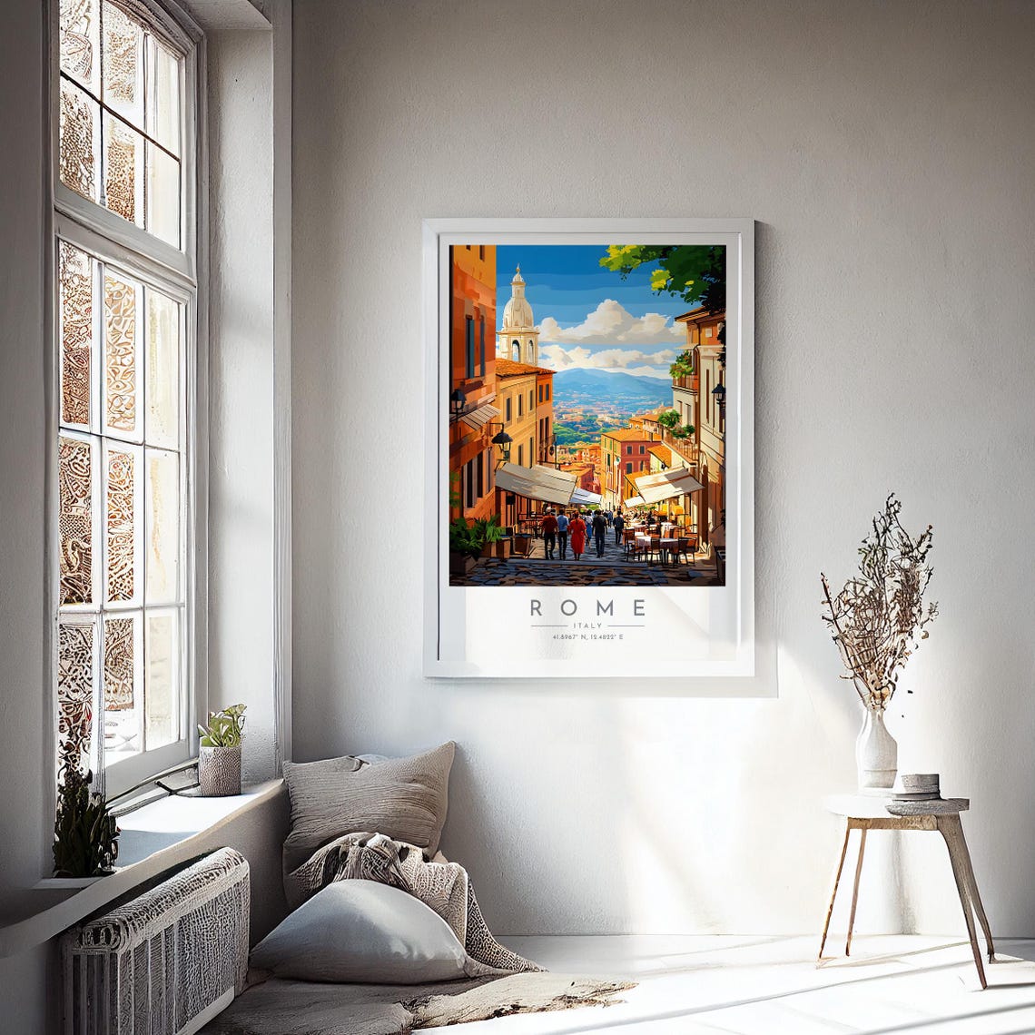 Rome Historic Street Bell Tower Busy City View Travel Poster - Image 4